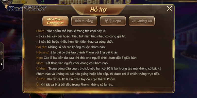 Các Thuật Ngữ Trong Game Phỏm Tại 78win