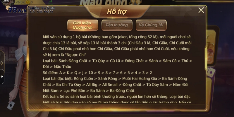 Cách Chơi Mậu Binh Đơn Giản Cho Người Mới Tại 78win