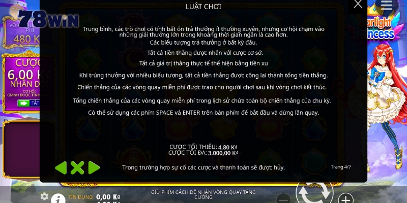 Luật Chơi Trong Game Nổ Hũ Công Chúa Ánh Sáng