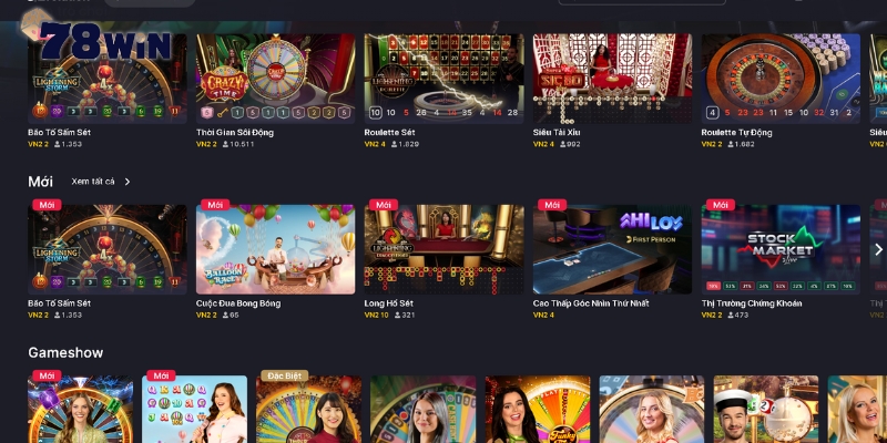 Sản Phẩm Đa Dạng Và Chất Lượng của Sảnh Casino EVO 78win