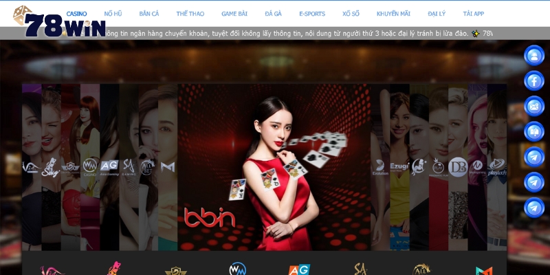 Sảnh Casino BBIN Trên Nền Tảng 78win 