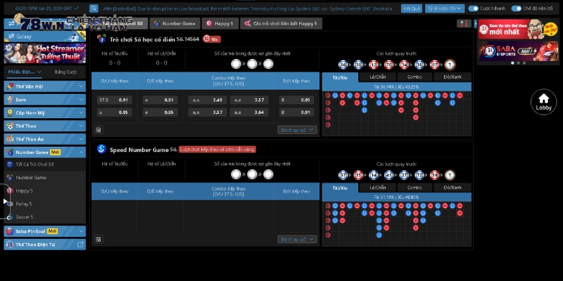 Sảnh xổ số Saba với giao diện thân thiện, dễ sử dụng