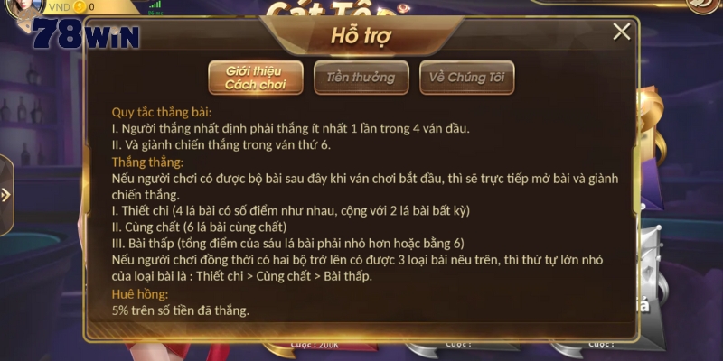 Nắm rõ luật thắng khi chơi Catte trên 78win