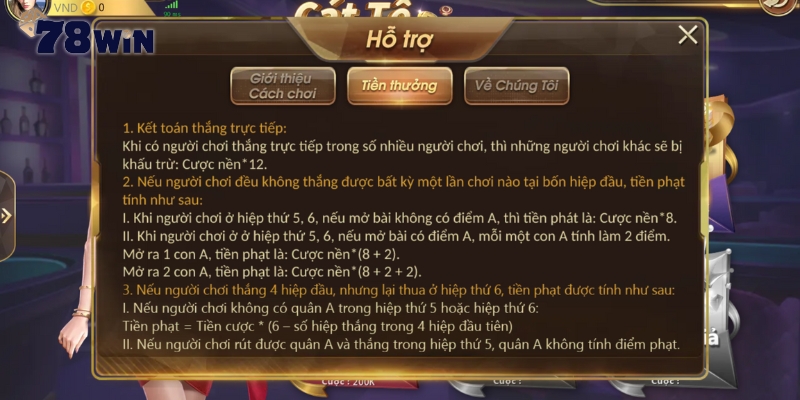 Những trường hợp kết toán khi chơi Catte tại 78win